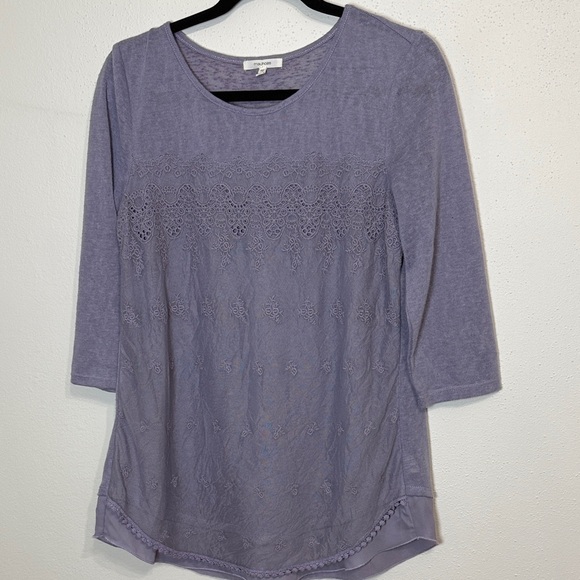 Maurices Tops - Maurices Purple Lace Detail Blouse